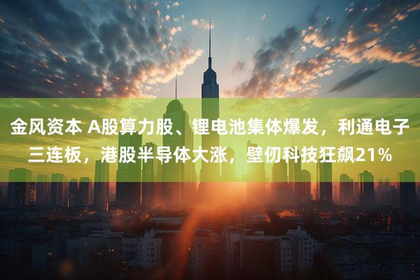 金风资本 A股算力股、锂电池集体爆发，利通电子三连板，港股半导体大涨，壁仞科技狂飙21%
